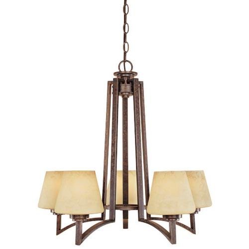 Designers Fountain Interior Chandelier in Burnt Umber with Amber Glaze