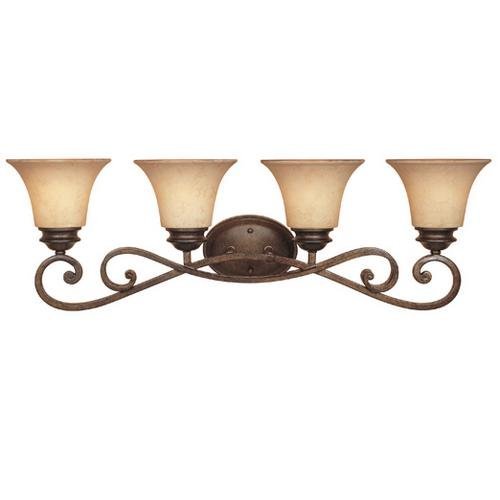 Designers Fountain Interior Bath / Vanity / Wall Sconce in Forged Sienna with Warm Amber Glaze
