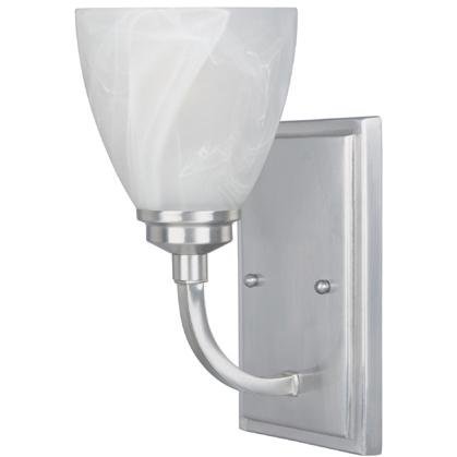 Designers Fountain Wall Sconce in Satin Platinum with Alabaster