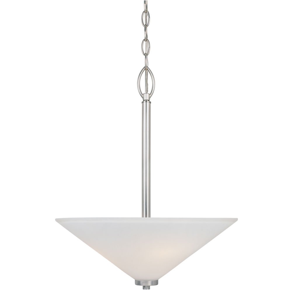 Designers Fountain Inverted Pendant in Satin Platinum with Frosted White