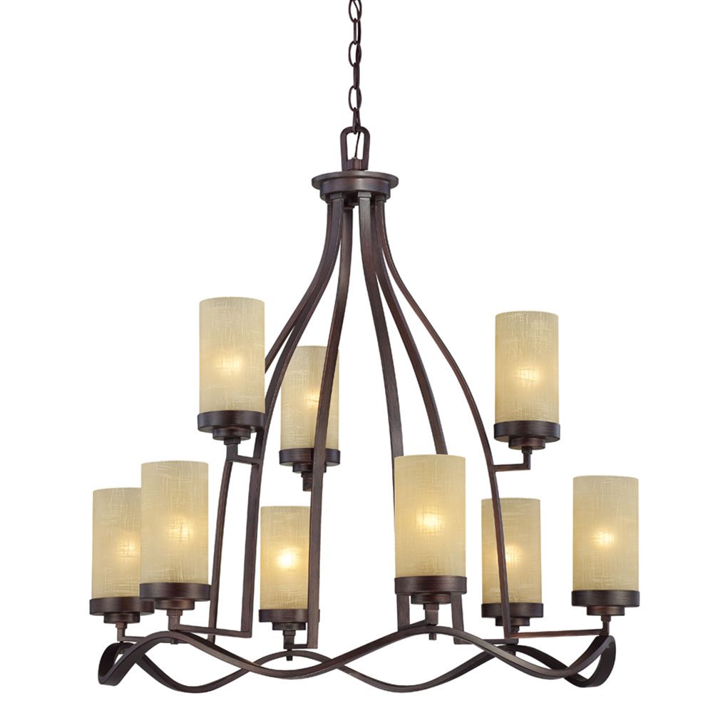 Designers Fountain 9 Light Chandelier in Tuscana with Antique Linen