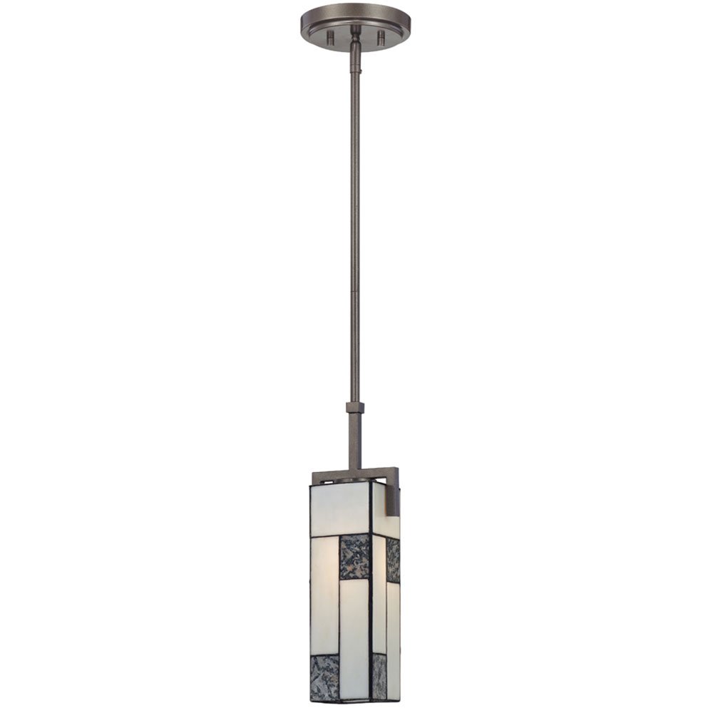 Designers Fountain Mini Pendant in Charcoal with Art Glass