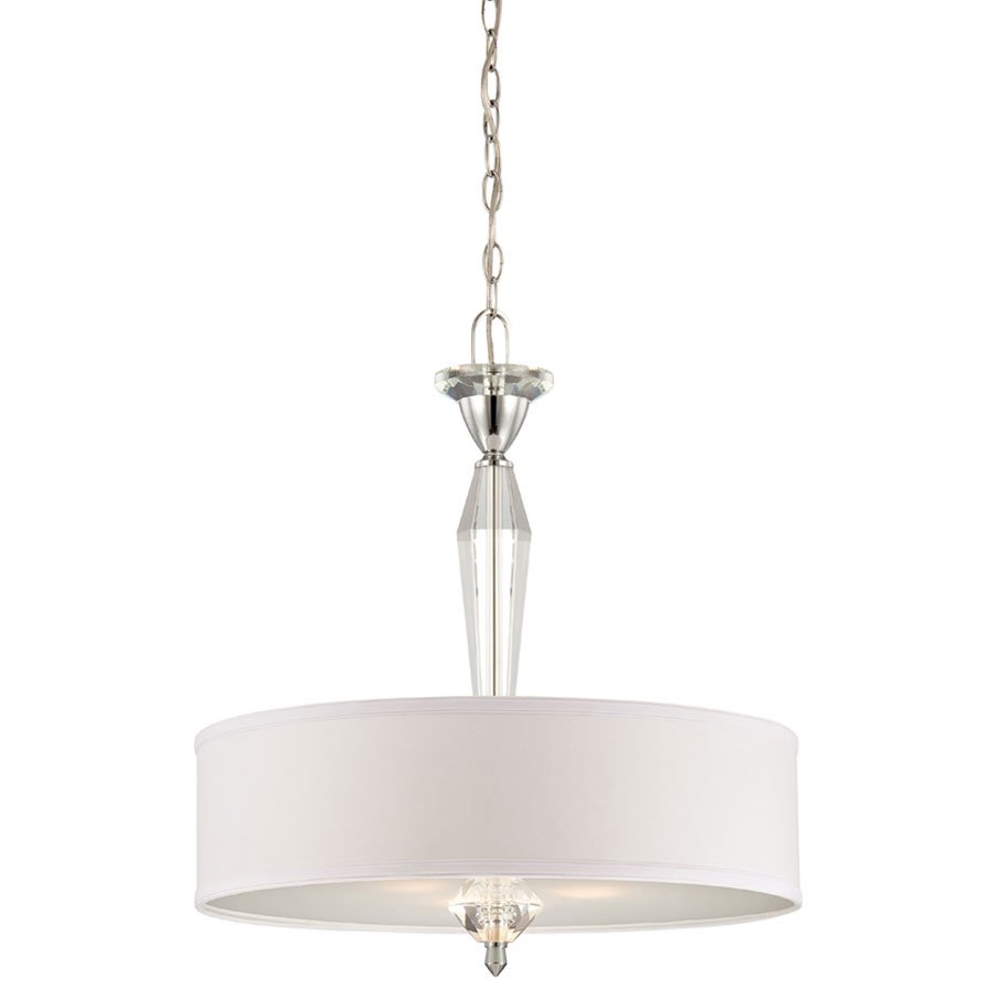 Designers Fountain Pendant in Chrome with White Fabric