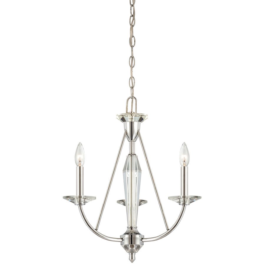 Designers Fountain 3 Light Chandelier in Chrome with White Opal