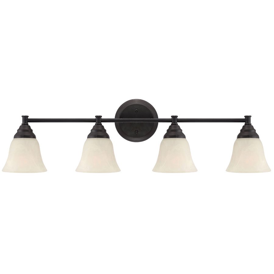Designers Fountain 4 Light Bath Bar in Oil Rubbed Bronze with Frosted