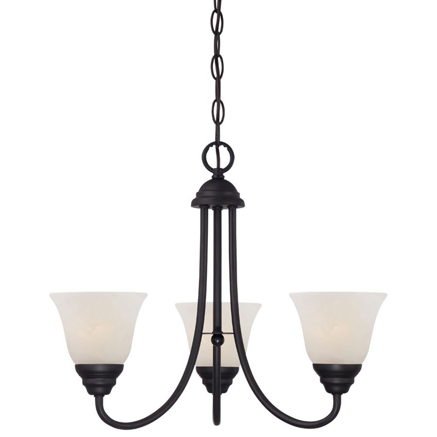 Designers Fountain 3 Light Chandelier in Oil Rubbed Bronze with Frosted