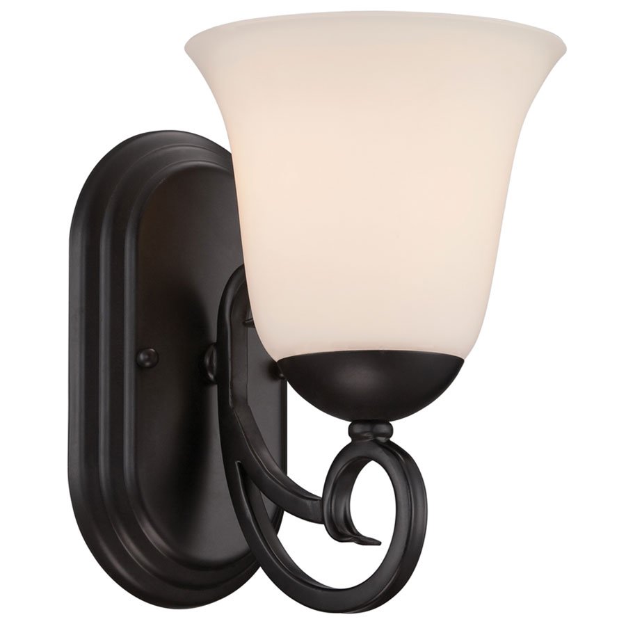 Designers Fountain Wall Sconce in Oil Rubbed Bronze with Frosted