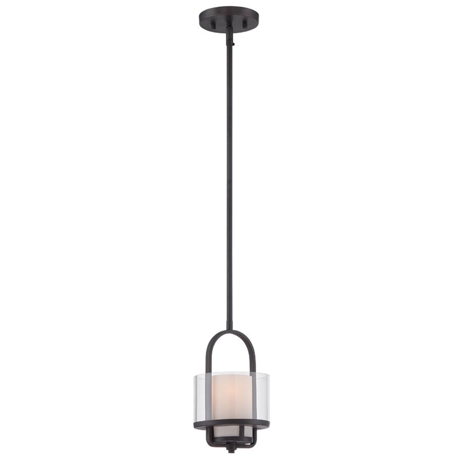 Designers Fountain Mini Pendant in Biscayne Bronze with Clear and Frosted