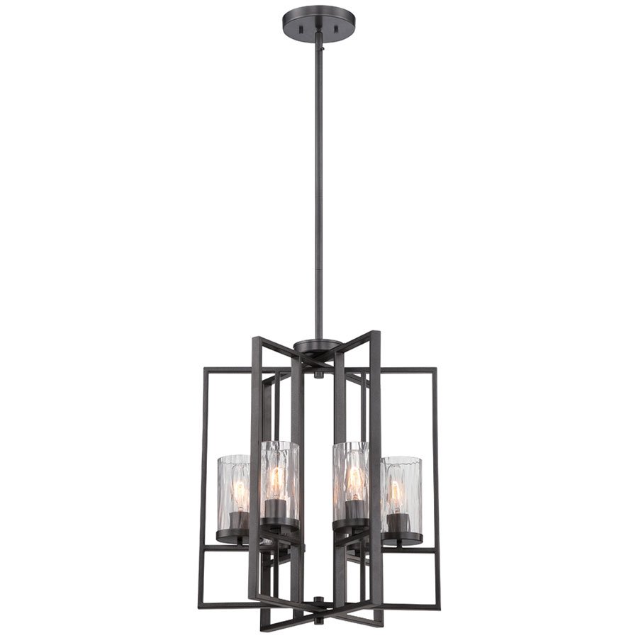 Designers Fountain 4 Light Foyer in Charcoal with Rain