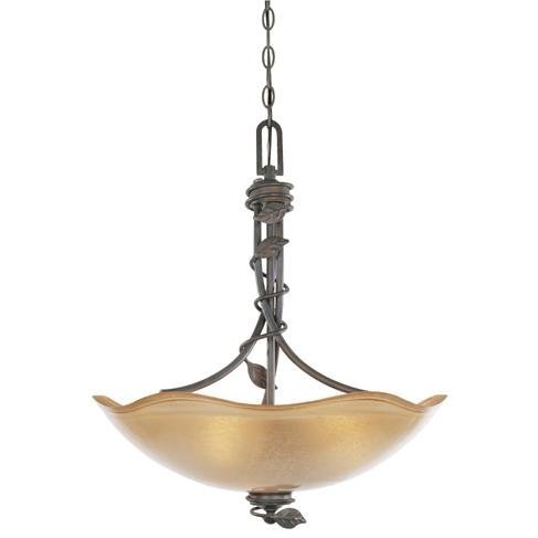 Designers Fountain Interior Pendant in Old Bronze with Sculpted Ochere Luster