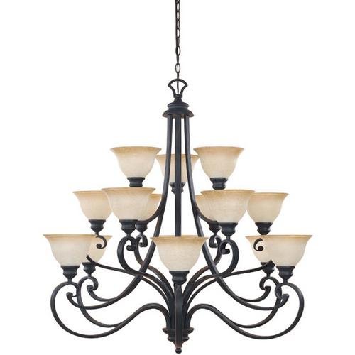 Designers Fountain Interior Chandelier in Natural Iron with Ochere