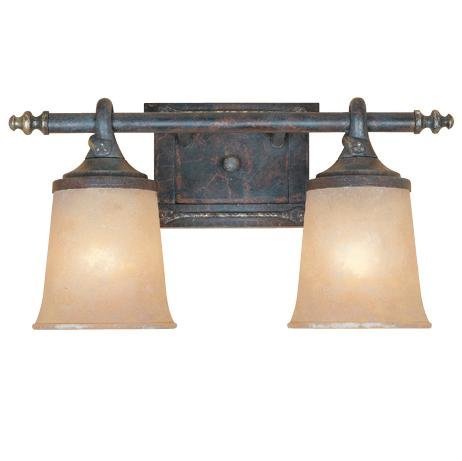 Designers Fountain Interior Bath / Vanity / Wall Sconce in Weathered Saddle with Satin Crepe