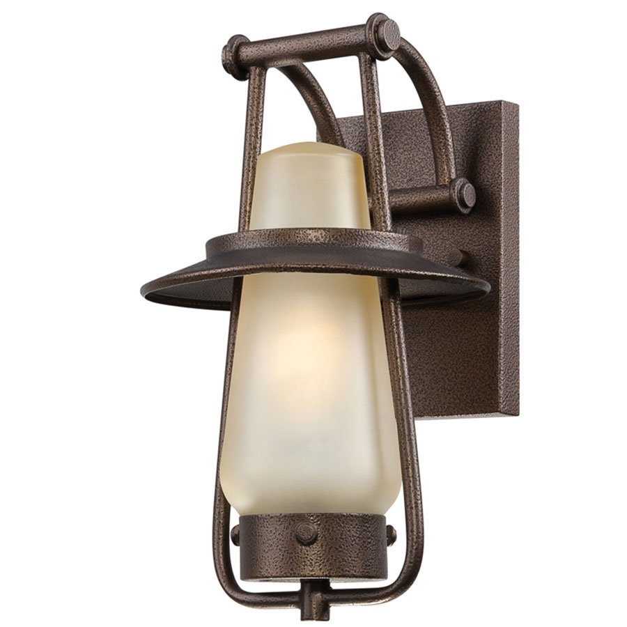 Designers Fountain 9" Wall Lantern - Energy Star in Flemish Bronze with Tea Stained