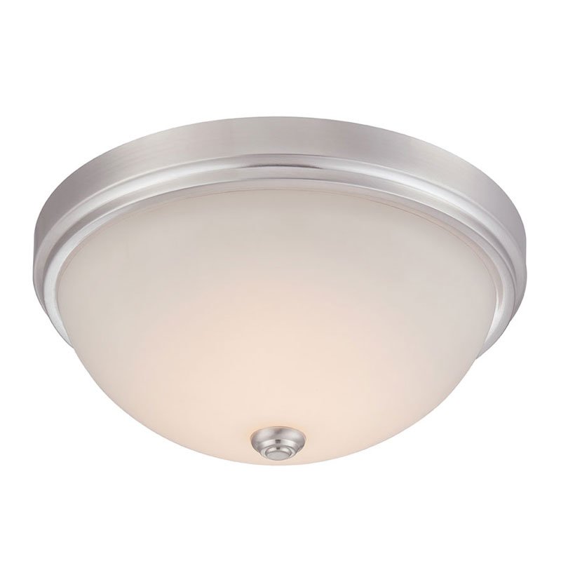 Designers Fountain 15" LED Flushmount in Satin Platinum with Frosted