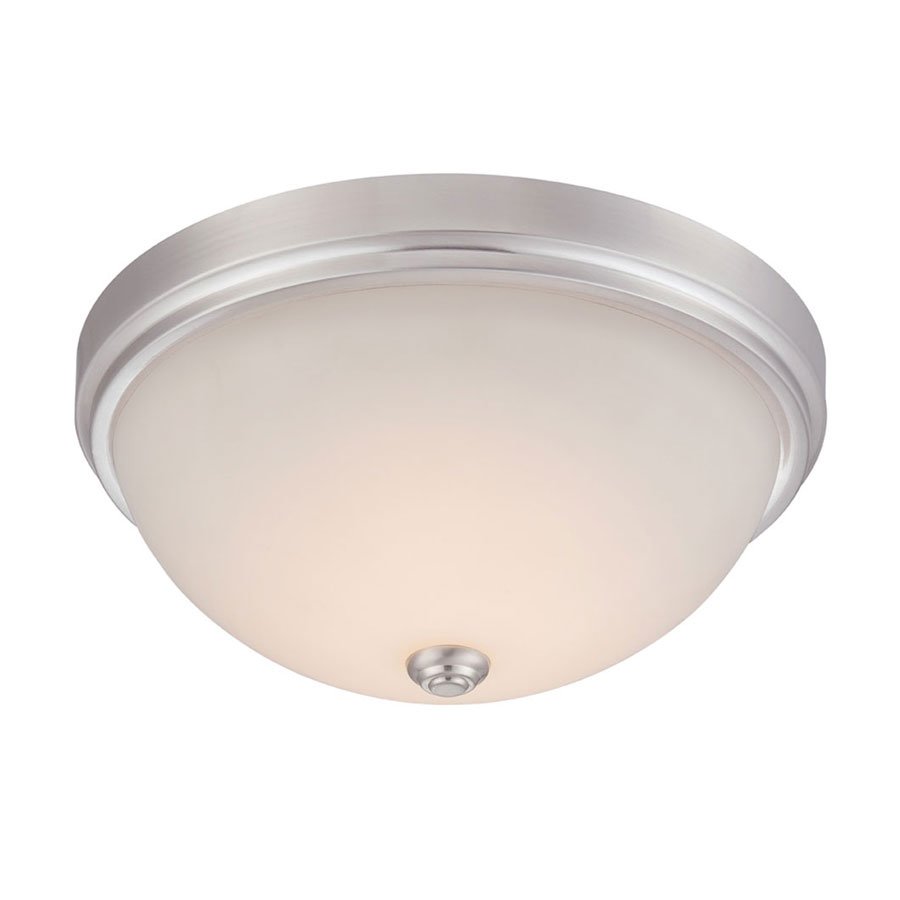 Designers Fountain 13" LED Flushmount in Satin Platinum with Frosted