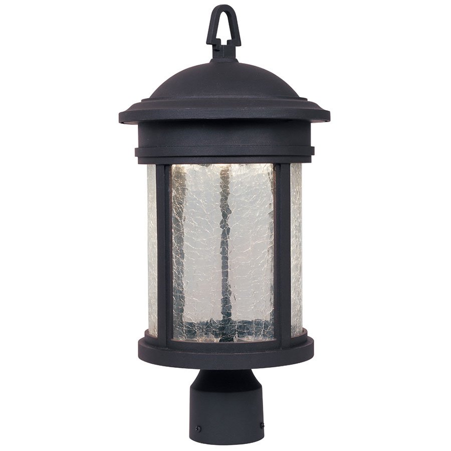 Designers Fountain 9" LED Post Lantern in Oil Rubbed Bronze with Clear Crackle
