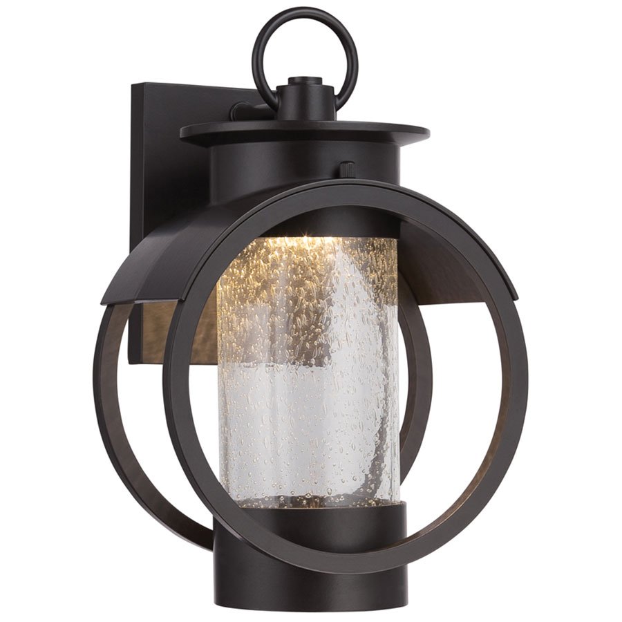 Designers Fountain 7" LED Wall Lantern in Burnished Bronze with Clear Seedy