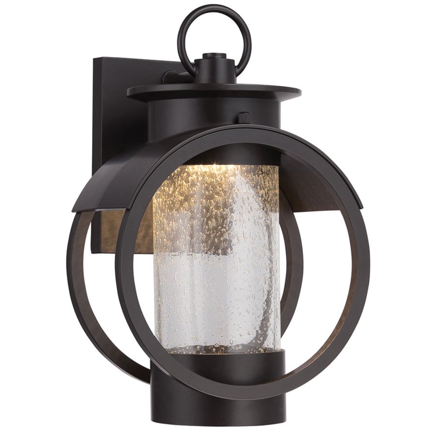 Designers Fountain 9" LED Wall Lantern in Burnished Bronze with Clear Seedy