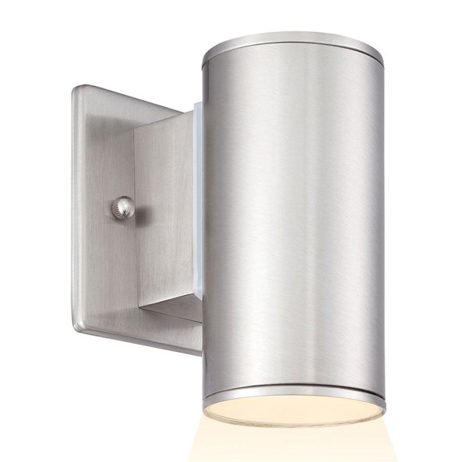 Designers Fountain 4" LED Wall Lantern in Satin Platinum with Frosted