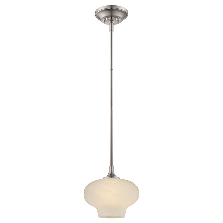 Designers Fountain LED Mini Pendant in Satin Platinum with French Swirl