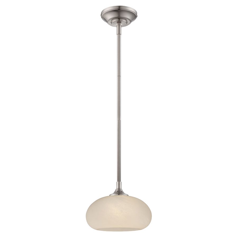 Designers Fountain LED Mini Pendant in Satin Platinum with French Swirl