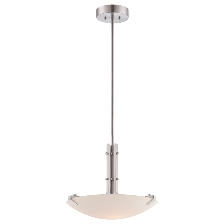 Designers Fountain LED 16" Inverted Pendant in Satin Platinum with Satin White