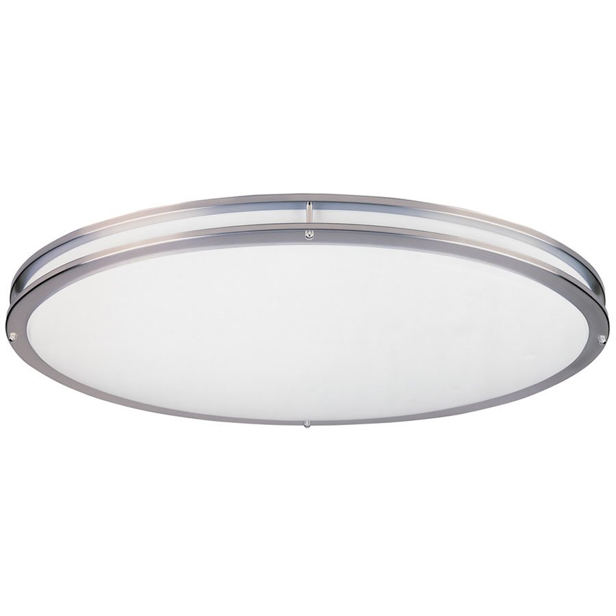 Designers Fountain 18" Oval Fluorescent Flushmount in Satin Nickel with Acrylic Lens