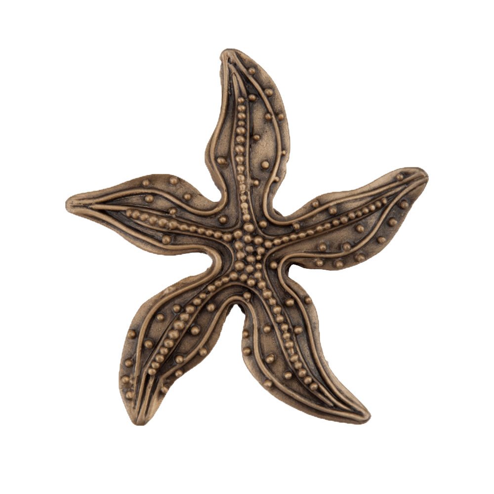 Acorn MFG 1 7/8" Beaded Starfish Knob in Museum Gold