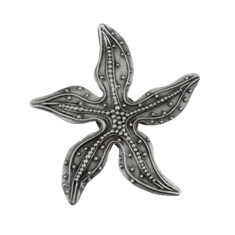 Acorn MFG 1 7/8" Beaded Starfish Knob in Antique Pewter