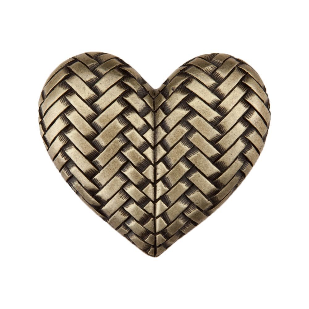 Acorn MFG 1 3/4" Woven Heart Knob in Antique Brass