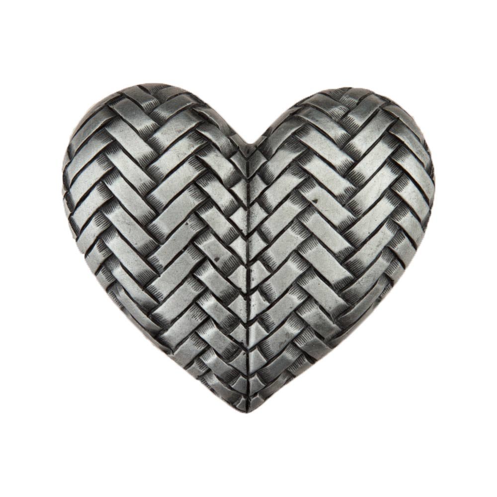 Acorn MFG 1 3/4" Woven Heart Knob in Antique Pewter