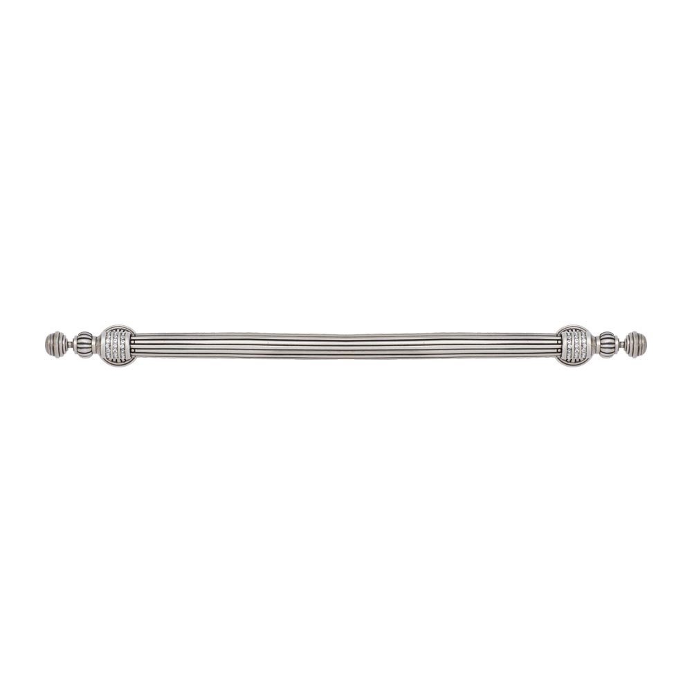 Edgar Berebi 8" Centers Pull With Clear Crystal in Antique Nickel