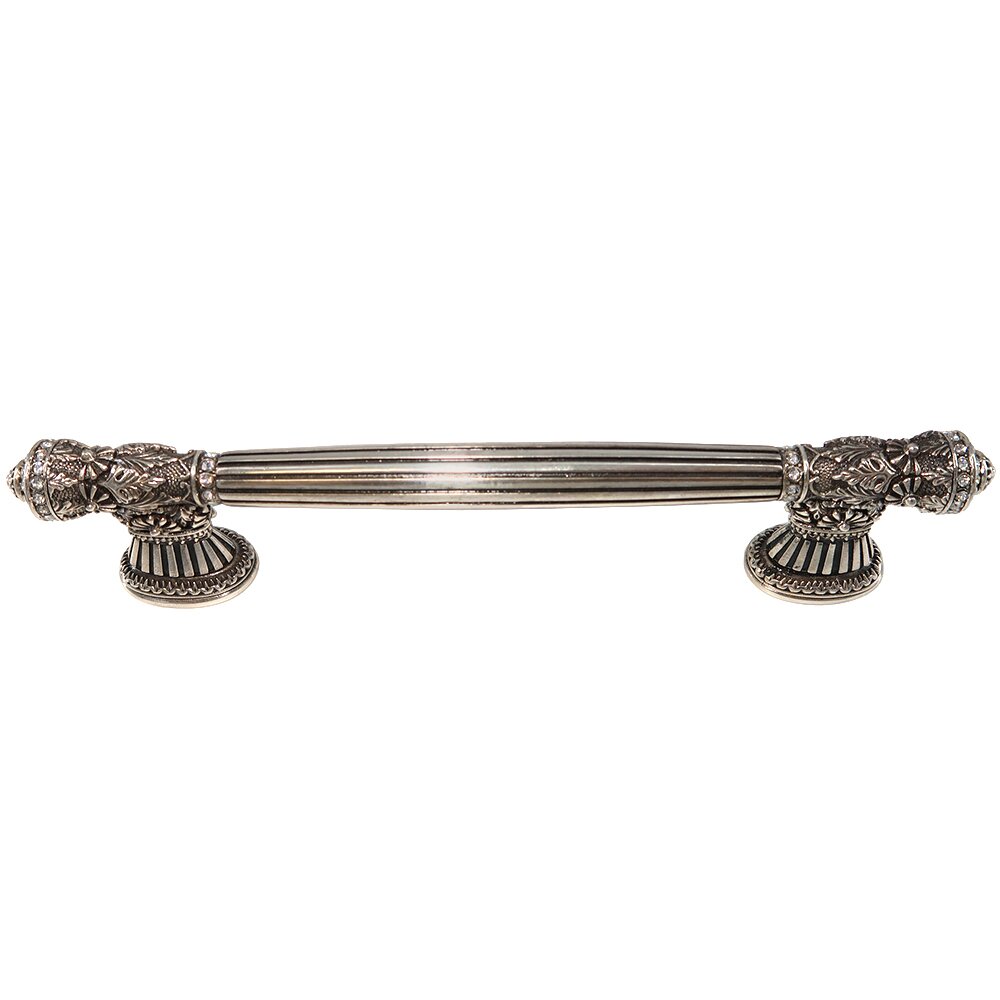 Edgar Berebi 5" Centers Pull With Clear Crystal in Antique Nickel