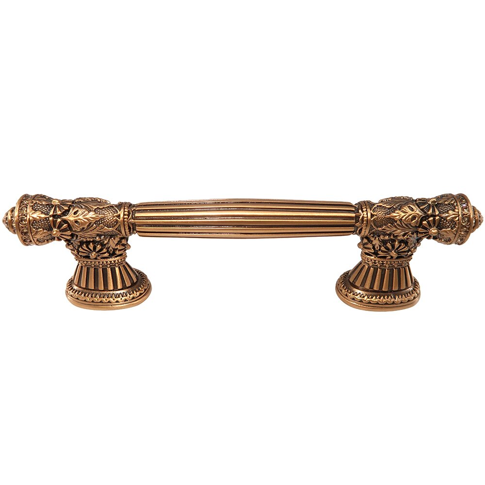 Edgar Berebi 3 1/2" Centers Pull With Clear Crystal in Antique Nickel