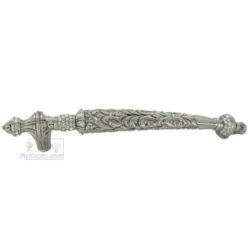 Edgar Berebi 6" Centers Belleview Handle (Vertical Only) in Antique Nickel with with Clear Swarovski