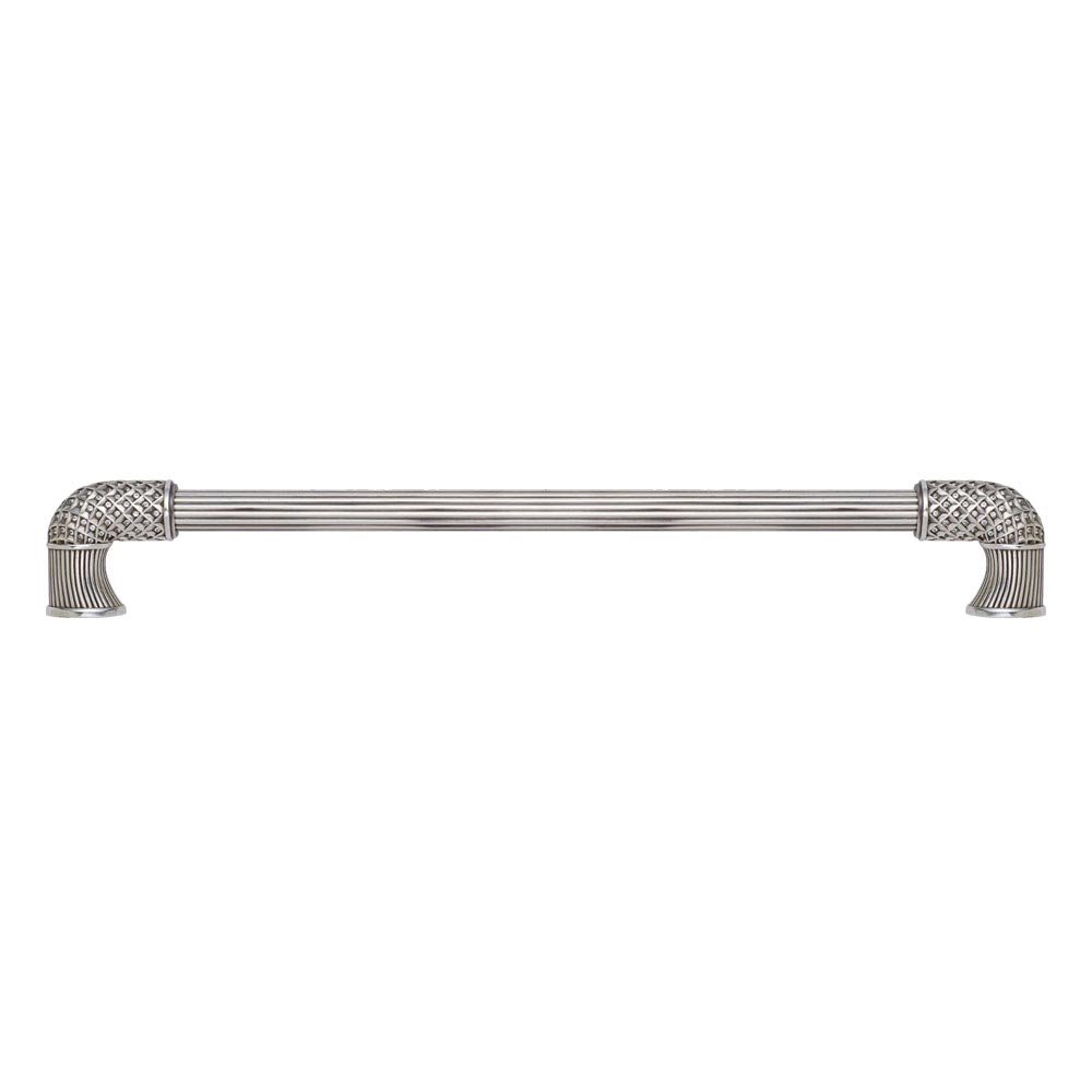 Edgar Berebi 12" Centers Appliance Pull With Clear in Burnish Silver