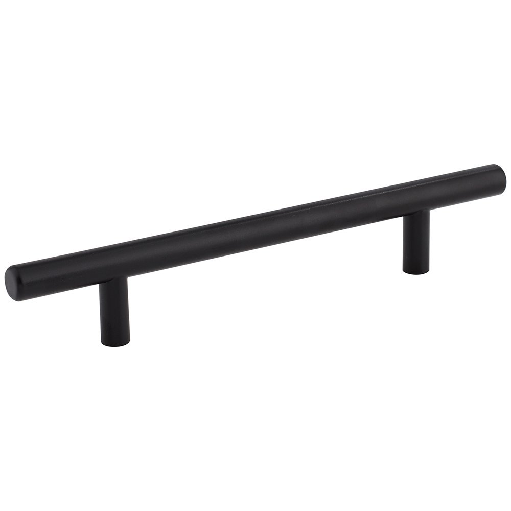 Elements Hardware 5" Centers Stainless Steel Hollow Bar Pull with Beveled Ends in Matte Black