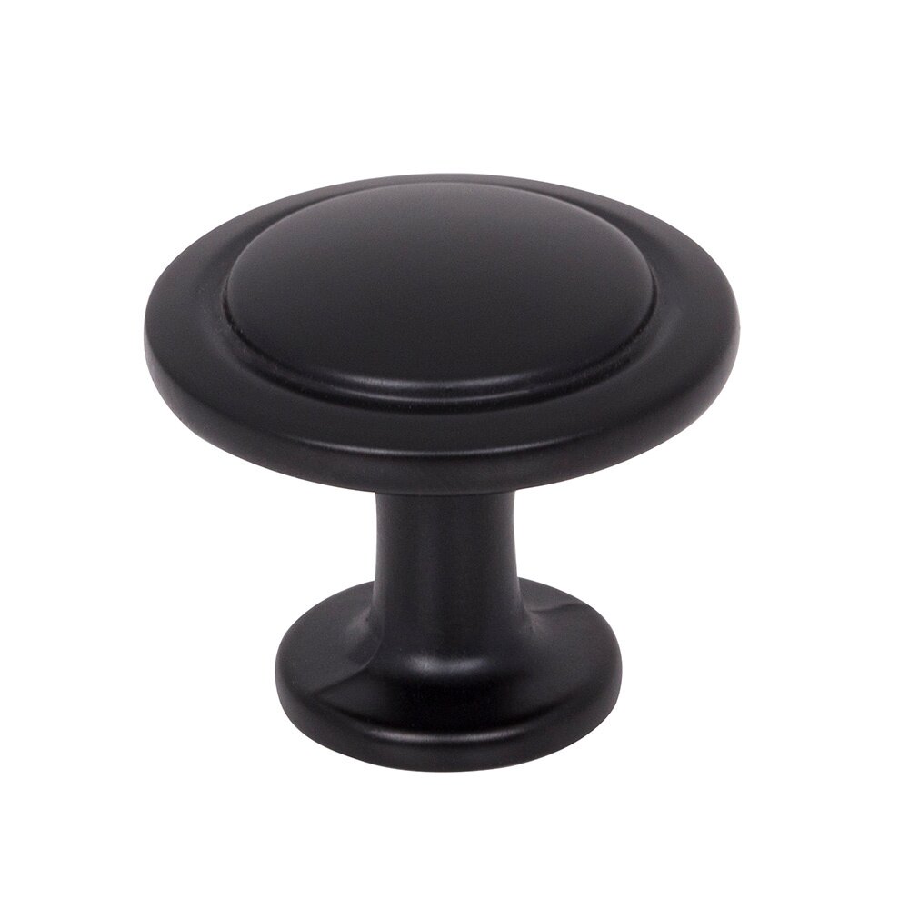 Elements Hardware 1-1/4" Diameter Round Button Gatsby Cabinet Knob in Matte Black