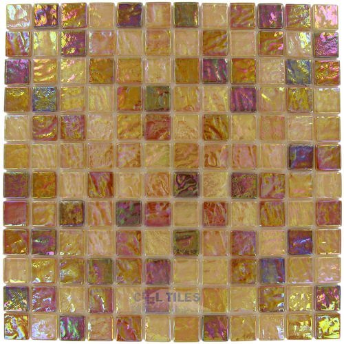 Elida Ceramica 12"x12" Glass Mosaic in Tan Oil
