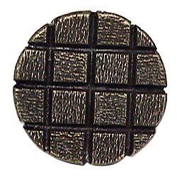 Emenee Textured Checkerboard Circle Knob in Antique Matte Brass