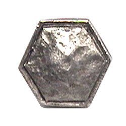 Emenee Small Hammered Octagon Edge Knob in Antique Bright Silver