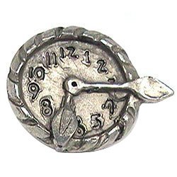 Emenee Clock Shape Knob in Antique Matte Silver