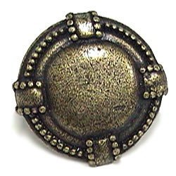 Emenee Notched Rim Knob in Antique Matte Silver