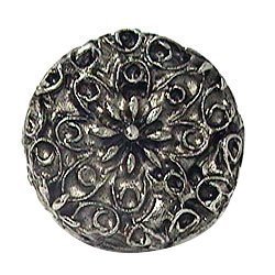 Emenee Large Flower Filigree Knob in Antique Matte Silver