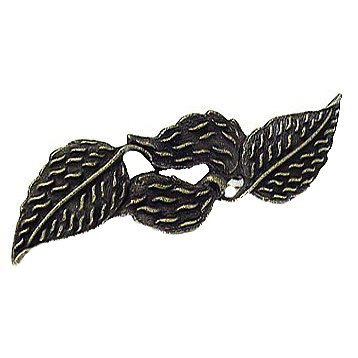 Emenee Double Leaf Pull in Antique Bright Silver