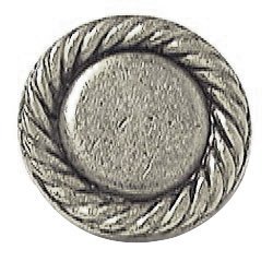 Emenee Rope Edge Circle Knob in Antique Bright Silver