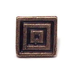 Emenee Small Square Knob in Antique Matte Silver