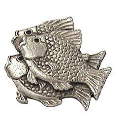 Emenee School of Fish Left Knob in Antique Bright Silver