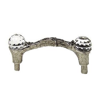Emenee Two Stone Pull in Antique Bright Silver