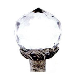 Emenee 1" Round Crystal Knob in Antique Matte Silver